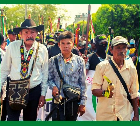 Líderes indígenas UNUMA en movilización por los derechos de los pueblos